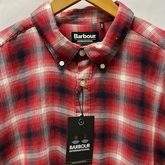BARBOUR KERSHAW Shirt faded Red Long Sleeved & Tailored Fit - Picture 2 of 14